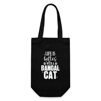 La vie est meilleure avec un chat domestique Bangal Cat - Sac à bouteille - noir - Devant