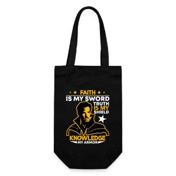 Faith Is My Sword Truth Is My Shield T-Shirt - Gift Bag for Bottles - black - Front