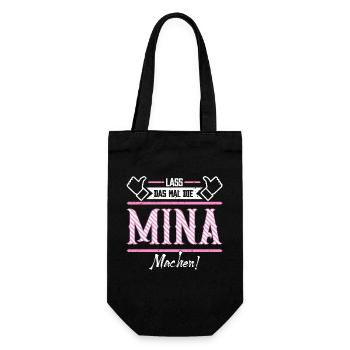 Mina Geschenkidee Geschenk Geburtstag - Geschenkbeutel für Flaschen - Schwarz - Vorne