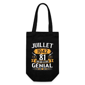 Juillet 1942 81 Ans Que Je Suis Génial Cadeau - Sac à bouteille - noir - Devant