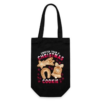 Christmas Cookie Saying, Christmas, Gingerbread - Gift Bag for Bottles - black - Front