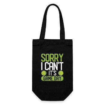 Sorry I Can't It's Game Day Funny Tennis Player - Gift Bag for Bottles - black - Front