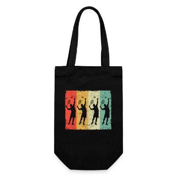 Tennis Player Silhouette Trainer Fan Retro Vintage - Gift Bag for Bottles - black - Front