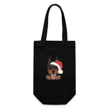 Doberman Joyeux Noël - Sac à bouteille - noir - Devant