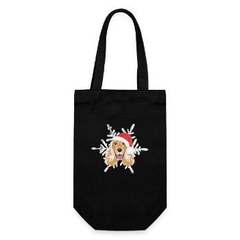 Deutsch Cocker Spaniel Joyeux Noël - Sac à bouteille - noir - Devant