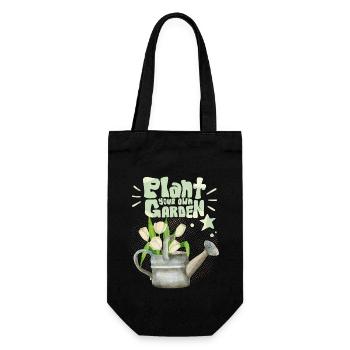 Gärtner, Garten, Plant-Your-Own-Garden, Spruch - Geschenkbeutel für Flaschen - Schwarz - Vorne