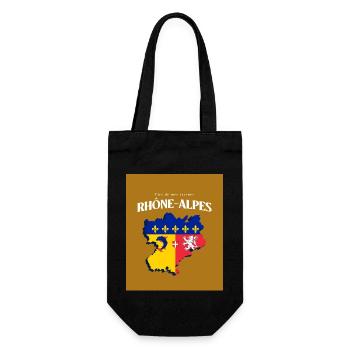 Fier de mes Racines Rhône-Alpes Or - Sac à bouteille - noir - Devant