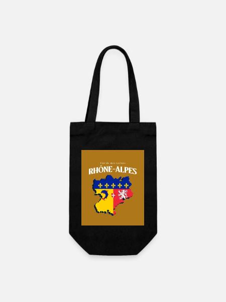 Fier de mes Racines Rhône-Alpes Or - Sac à bouteille - noir