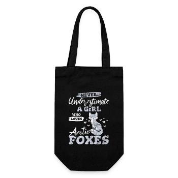 Arctic Fox Girl Who Loves Arctic Foxes Girl Fox C - Gift Bag for Bottles - black - Front