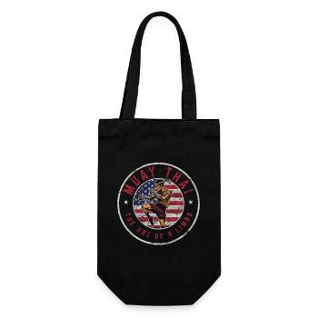 Vintage Muay Thai Fighter Karate Boxing Mixed Mart - Gift Bag for Bottles - black - Front