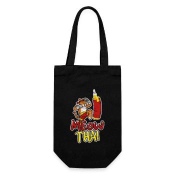 Muay Thai Cat Meow Thai Muay Thai Fighter Kickboxi - Gift Bag for Bottles - black - Front