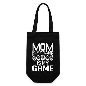 Mom is my name bingo is my game - Geschenkbeutel für Flaschen - Schwarz - Vorne