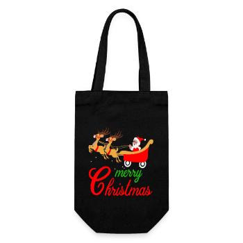 Merry Christmas - Gift Bag for Bottles - black - Front