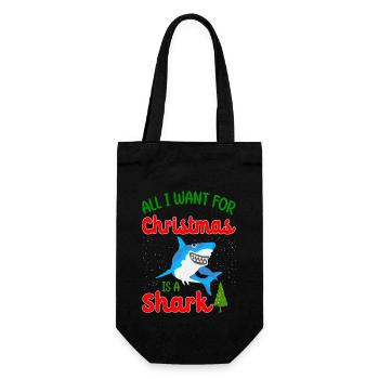 Tout ce que je veux pour Noël, c’est un requin - Sac à bouteille - noir - Devant