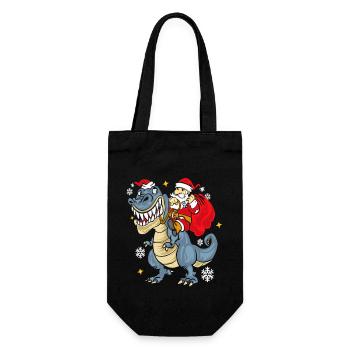 t Rex Santa Outfit - Gift Bag for Bottles - black - Front