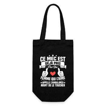 Mec deja pris cadeau homme amour femme - Sac à bouteille - noir - Devant