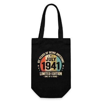 July 1941 82 Years Anniversary Vintage Gift - Gift Bag for Bottles - black - Front