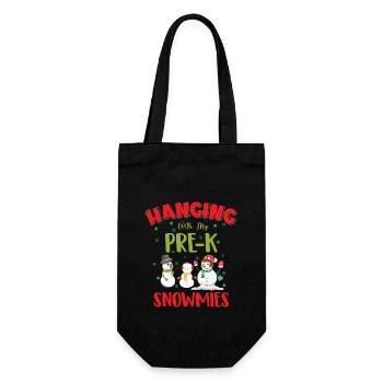 Funny snowmies design - Gift Bag for Bottles - black - Front