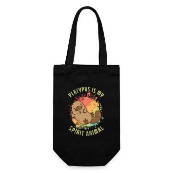 Platypus is my Spirit Animal Schnabeltier - Gift Bag for Bottles - black - Front