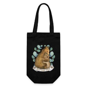 Dad-Daddy Papa-Daddy Saying with Papa-Bear Best-Dad - Gift Bag for Bottles - black - Front