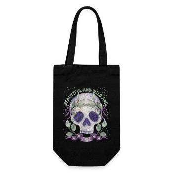 Crâne Couronne de laurier romantique - Sac à bouteille - noir - Devant