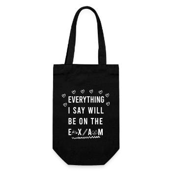 Everything I Say Will Be On The Exam - Gift Bag for Bottles - black - Front