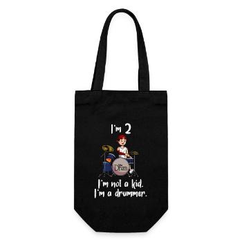 Ich bin 2 - Jungen Schlagzeuger - Geschenkbeutel für Flaschen - Schwarz - Vorne