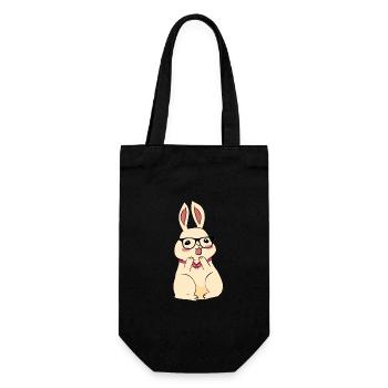 mignon, lapin pâques, mouche - Sac à bouteille - noir - Devant