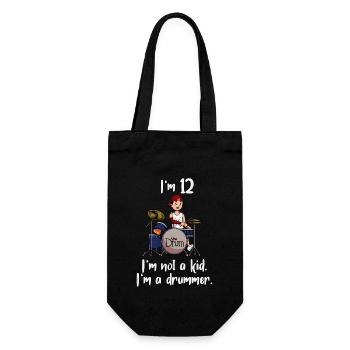 Ich bin 12 - Jungen Schlagzeuger - Geschenkbeutel für Flaschen - Schwarz - Vorne
