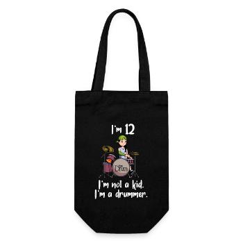I'm 12 - Girl Drummer - Gift Bag for Bottles - black - Front
