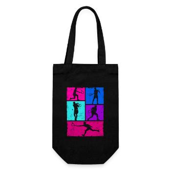 Tennisspieler Silhouette Trainer Fan Sport - Geschenkbeutel für Flaschen - Schwarz - Vorne