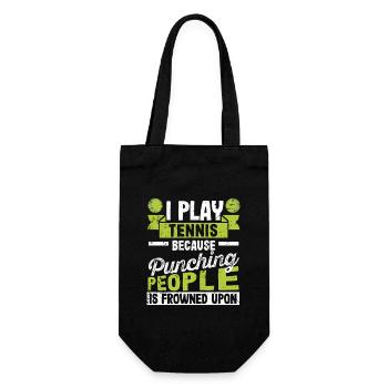 I play tennis because it's frowned upon, people - Gift Bag for Bottles - black - Front