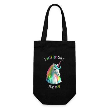 Licorne mignonne qui vous cherche à son - Sac à bouteille - noir - Devant