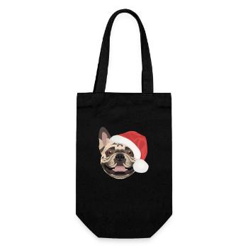 Français Bulldog Joyeux Noël - Sac à bouteille - noir - Devant