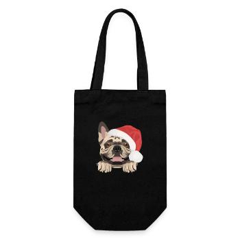Français Bulldog Joyeux Noël - Sac à bouteille - noir - Devant