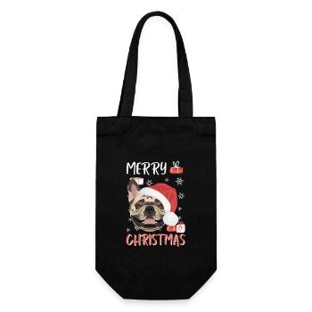 Français Bulldog Joyeux Noël - Sac à bouteille - noir - Devant