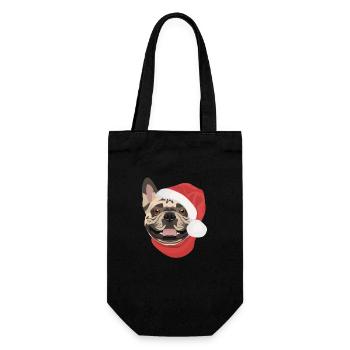 Français Bulldog Joyeux Noël - Sac à bouteille - noir - Devant