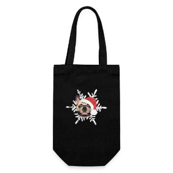 Français Bulldog Joyeux Noël - Sac à bouteille - noir - Devant