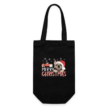 Français Bulldog Joyeux Noël - Sac à bouteille - noir - Devant