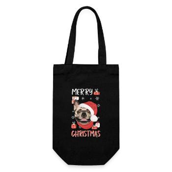 Français Bulldog Joyeux Noël - Sac à bouteille - noir - Devant