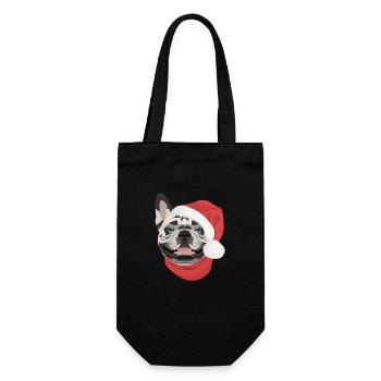 Français Bulldog Joyeux Noël - Sac à bouteille - noir - Devant