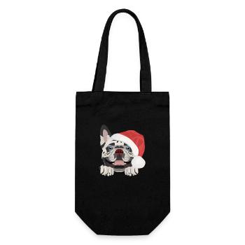 Français Bulldog Joyeux Noël - Sac à bouteille - noir - Devant