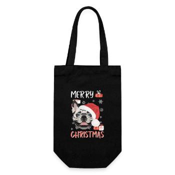 Français Bulldog Joyeux Noël - Sac à bouteille - noir - Devant