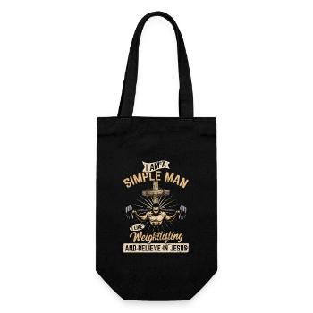 Drôle j'aime l'haltérophilie et crois en Jésus-Christ - Sac à bouteille - noir - Devant