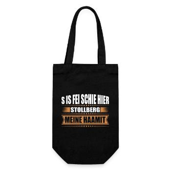 Erzgebirge Heimat Stollberg - Geschenkbeutel für Flaschen - Schwarz - Vorne