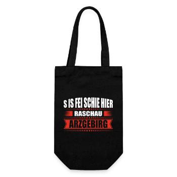 Erzgebirge Heimat Raschau - Geschenkbeutel für Flaschen - Schwarz - Vorne