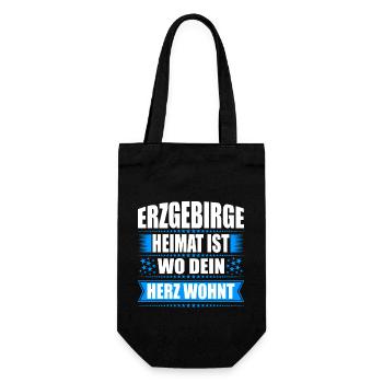 Erzgebirge Heimat Herz Wohnt Geschenk Weihnachten - Geschenkbeutel für Flaschen - Schwarz - Vorne