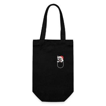French Bulldog Merry Christmas - Gift Bag for Bottles - black - Front