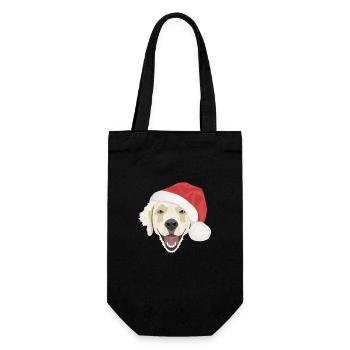 Golden Retriever Merry Christmas - Gift Bag for Bottles - black - Front