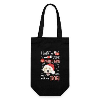 Golden Retriever vin chaud Noël - Sac à bouteille - noir - Devant